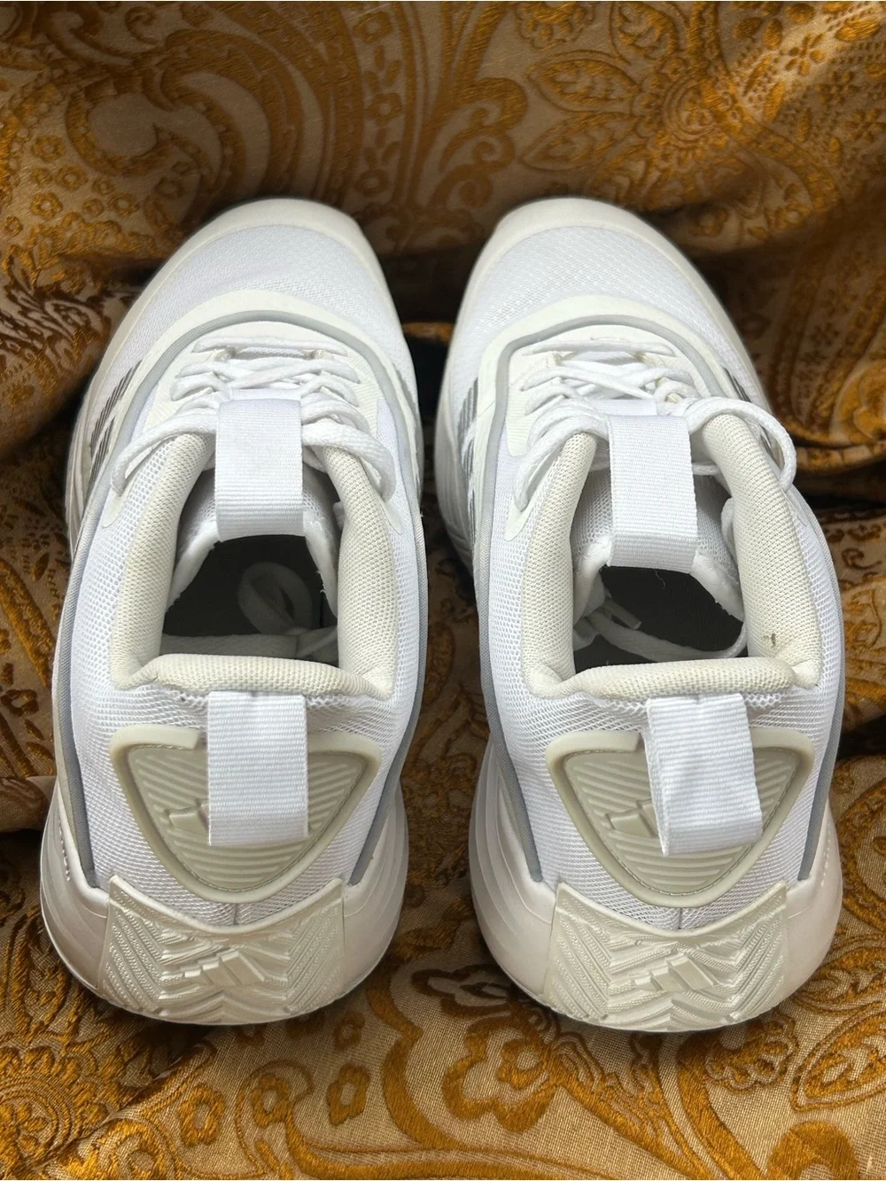 ADIDAS OWNTHEGAME White Athletic Sneakers with Silver Stripes